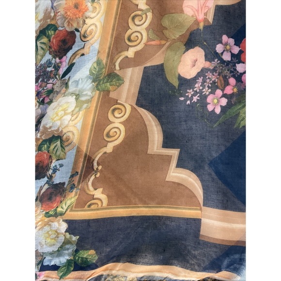 2‎ Chic Large Scarf Cottagecore Royal Floral Fringe - Picture 6 of 16